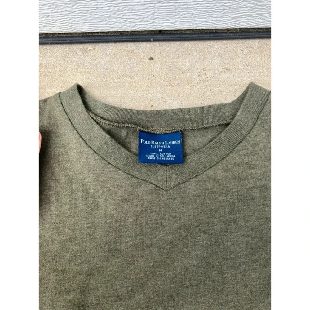 Polo Ralph Lauren M Green SLEEP Wear Embroidered Logo Long Sleeve Shirt Thermal